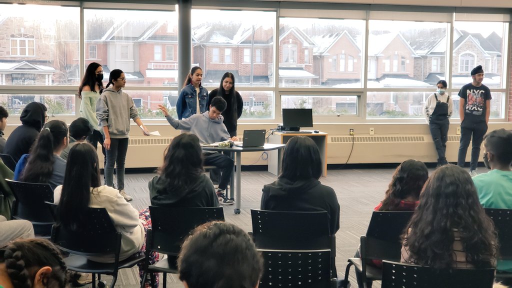 New Gr.9 Math Curriculum has a social emotion learning (SEL) component. Today, the CSS Drama Club, run by Ms Barrager, takes students through different scenarios discussing how emotions affect learning and how to cope with those emotions.  <a href="/PeelSchools/">Peel District School Board</a> <a href="/castlebrookess/">CastlebrookeSS</a>