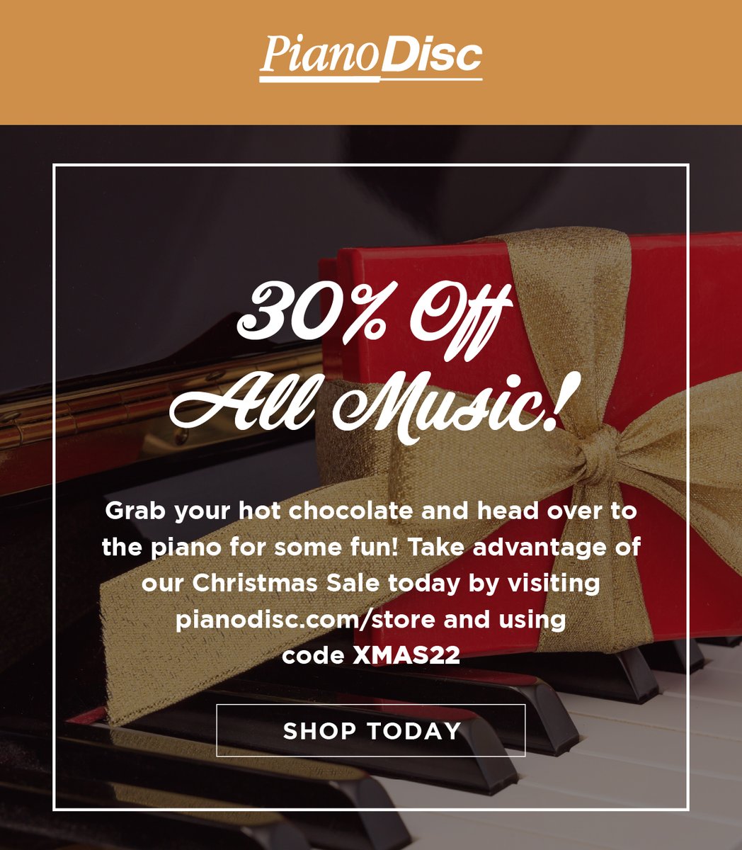 Grab your hot chocolate and head over to the piano for some fun! Take advantage of our Christmas Sale today by visiting pianodisc.com/store and using code XMAS22 at checkout.