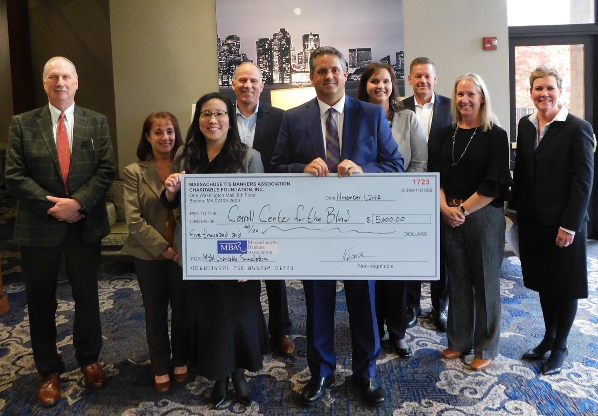 The Carroll Center for the Blind (Group II) was one of this year's grant recipients for the Charitable Foundation's annual community grant. Their core mission is to empower those who are blind or visually impaired.