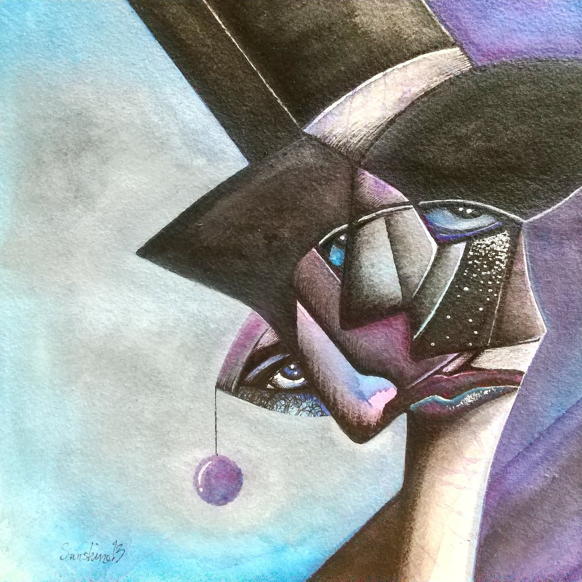 Sunshine13_M's tweet photo. Amethyst Magic 🎩🟦
#NFT #cubism #watercolor
https://t.co/3focfiz4B9 https://t.co/qMKDF7zaZY