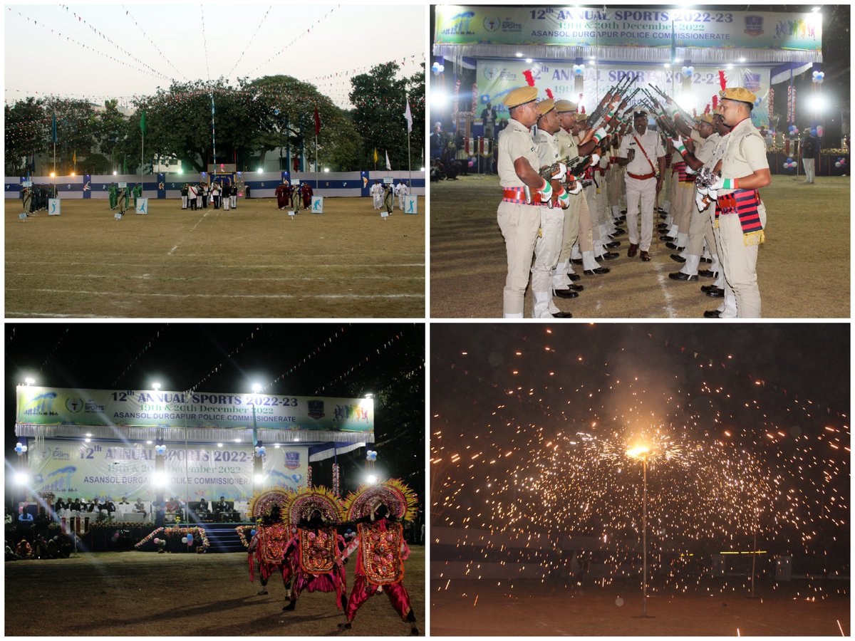 Cpadpc's tweet photo. Closing ceremony of 12th Annual Sports Meet 2022-2023 in presence of Shri Sanjay Singh, IPS, ADG & IGP Western Zone, Ld. CP ADPC Shri N Sudheer Kumar, IPS at Asansol Police Lines.
#AnnualSportsMeet
#LetsPlay #RifleDrill
#Chau #FireWorks @WBPolice https://t.co/LUfYz8OE6w