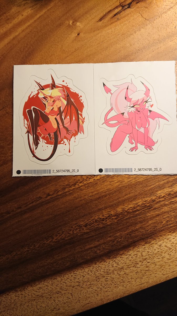 Got these two very sexy stickers from @DANMAKUMAN1 RedBubble shop a while ago X3 
#verosika #Vaggie #HazbinHotel #HelluvaBoss #cute #succubus