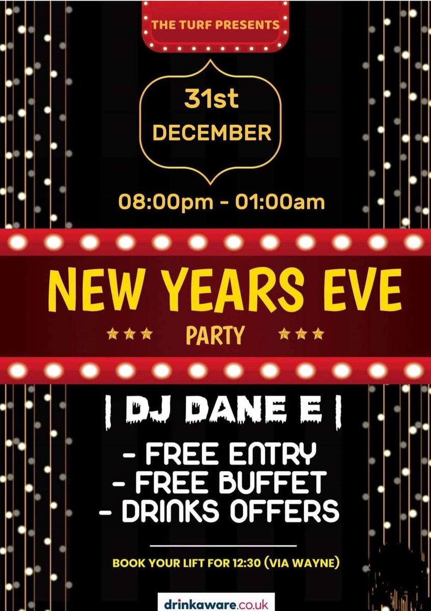 New Year’s Eve at the Turf is always a great night. All welcome!