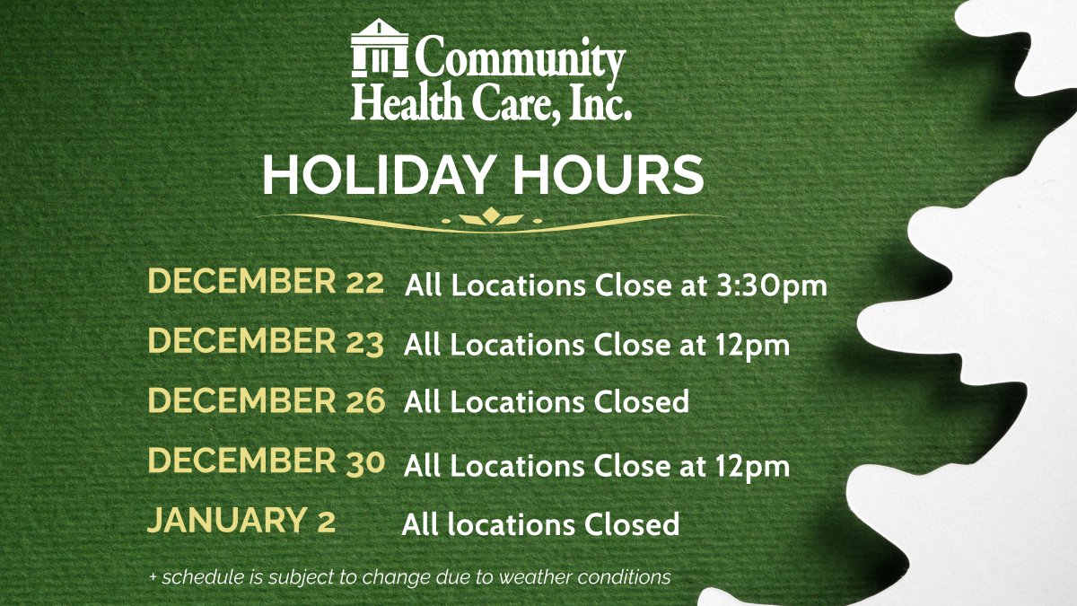 Please take note of our holiday hours.
S𝘤𝘩𝘦𝘥𝘶𝘭𝘦 𝘪𝘴 𝘴𝘶𝘣𝘫𝘦𝘤𝘵 𝘵𝘰 𝘤𝘩𝘢𝘯𝘨𝘦 𝘥𝘶𝘦 𝘵𝘰 𝘸𝘦𝘢𝘵𝘩𝘦𝘳 𝘤𝘰𝘯𝘥𝘪𝘵𝘪𝘰𝘯𝘴. 𝘍𝘰𝘭𝘭𝘰𝘸 𝘶𝘴 𝘰𝘯 𝘴𝘰𝘤𝘪𝘢𝘭 𝘮𝘦𝘥𝘪𝘢 𝘧𝘰𝘳 𝘶𝘱𝘥𝘢𝘵𝘦𝘴. 𝘛𝘩𝘢𝘯𝘬 𝘺𝘰𝘶!