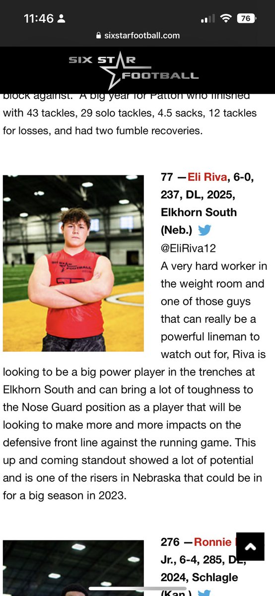 Thsnk you for the feedback <a href="/6starfootballNE/">Six Star Football | NEBRASKA</a>