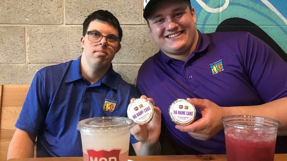 FalconsCR's tweet photo. Chris has been heavily involved with @bestbuddies for years and was instrumental in helping launch a Georgia chapter (@BestBuddiesGA) when he was drafted in 2019, spreading the word about the organization with his buddy, Michael. #WPMOYChallenge @C_Lindstrom63 https://t.co/HX6OuLYXGJ
