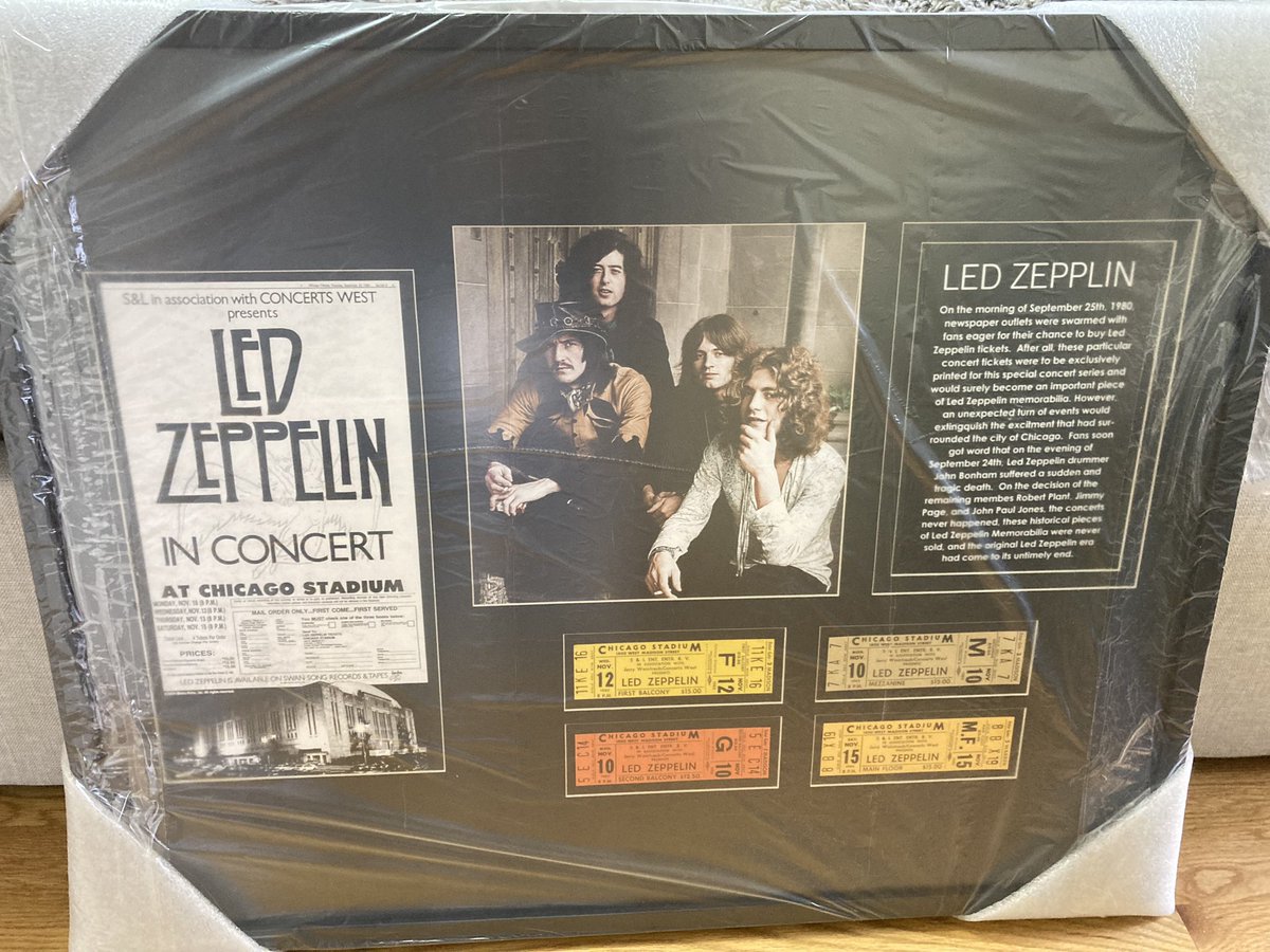 takrummel's tweet photo. Arrived just in time for the holidays! Awesome 1/5 Led Zeppelin print from @OneOfNFT from their Ebay drop. Still some amazing prints left! https://t.co/0fE7852Kxb https://t.co/KwLwOcBMve