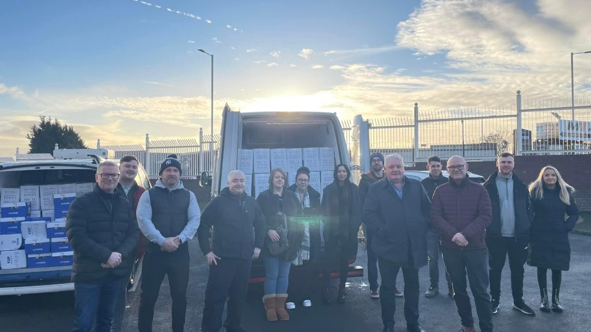 CRJIcentral's tweet photo. 320 Christmas Hampers gone out to families across West Belfast. Delighted that the previous owners & now the new owners of the Westwood Centre, have continued to give generously for the 4th year in a row at Christmas time.@PaulMaskeyMP @WCC1988 @BlackieRiverCom #spectrumcentre https://t.co/RxVY58iAfF