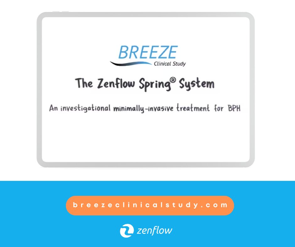 Check out our latest video on the BREEZE Clinical Study website and get more information about the investigational Spring Treatment for BPH.
breezeclinicalstudy.com #BPH #zenflow #menshealth