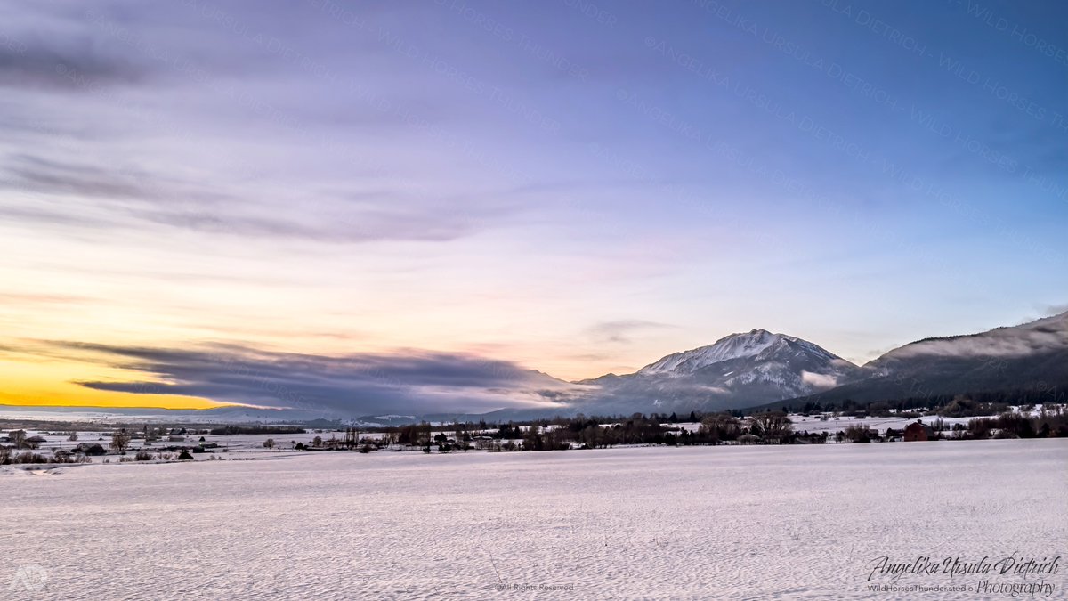 wildhorses1889's tweet image. "We are one with nature. Living with Mother Earth - majestic, generous, and harsh, but invariably purposeful in its design." ~AUD
GROUND ZERO this morning! The same view &amp;amp; mtn. Yet, we never tire of God's incredible outdoors living in the Wallowa Valley, ancient home of Nez Perce