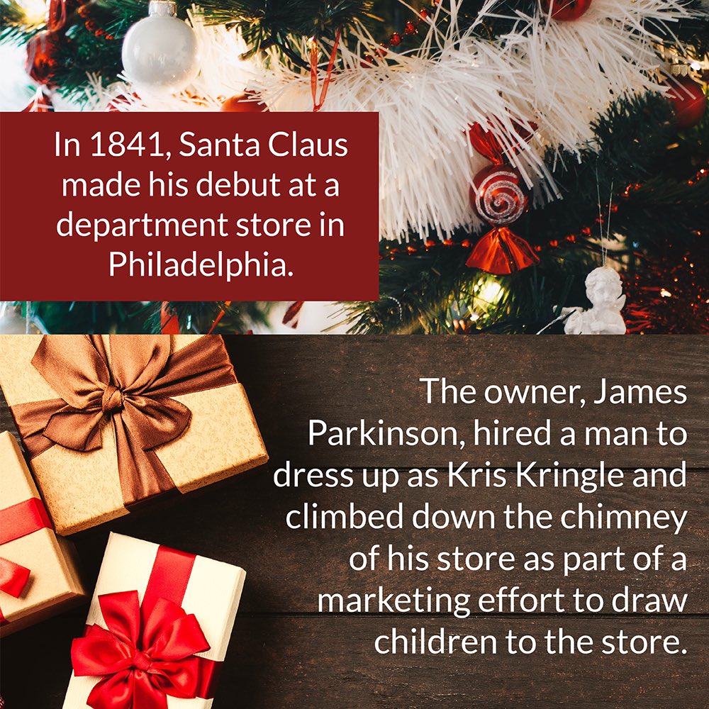 CoweOfficial's tweet photo. Marketing influenced the images and myths of Christmas. Ads in women’s home magazines contributed to the widespread popularity of Christmas lore while Coca-Cola's marketing cemented the image of  Santa.
Read about the business of these holidays on our blog https://t.co/2xaPf58DK7 https://t.co/1bwyLDWHRf
