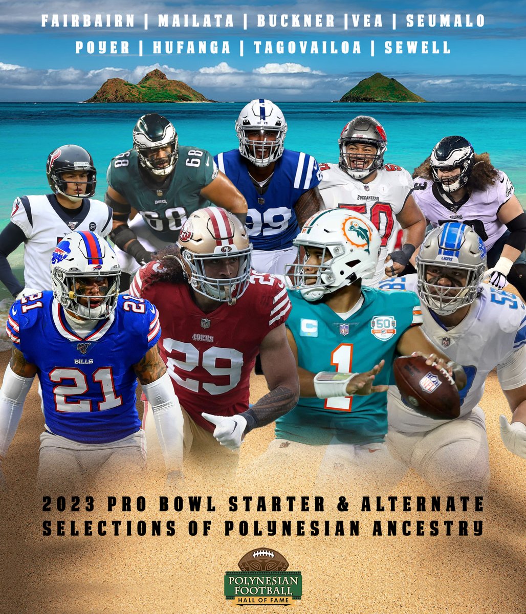 The Polynesian U.S. population is estimated to be a third of 1%, yet Polynesians represent almost 5% of all 2023 @NFL Pro Bowl Starter and Alternate selections. Congratulations!

#PolynesianExcellence #PolynesianPride

@VitaVea @J_poyer21 @nflnetwork