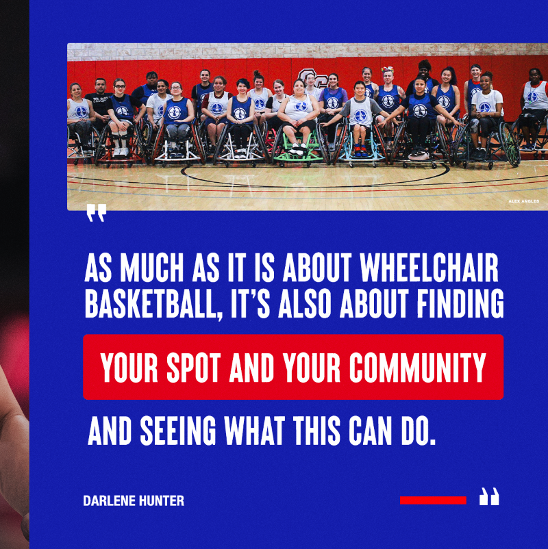 TeamUSA's tweet photo. We are proud of Paralympic medalist @DarleneHunter for using her platform to inspire future @NWBA athletes.