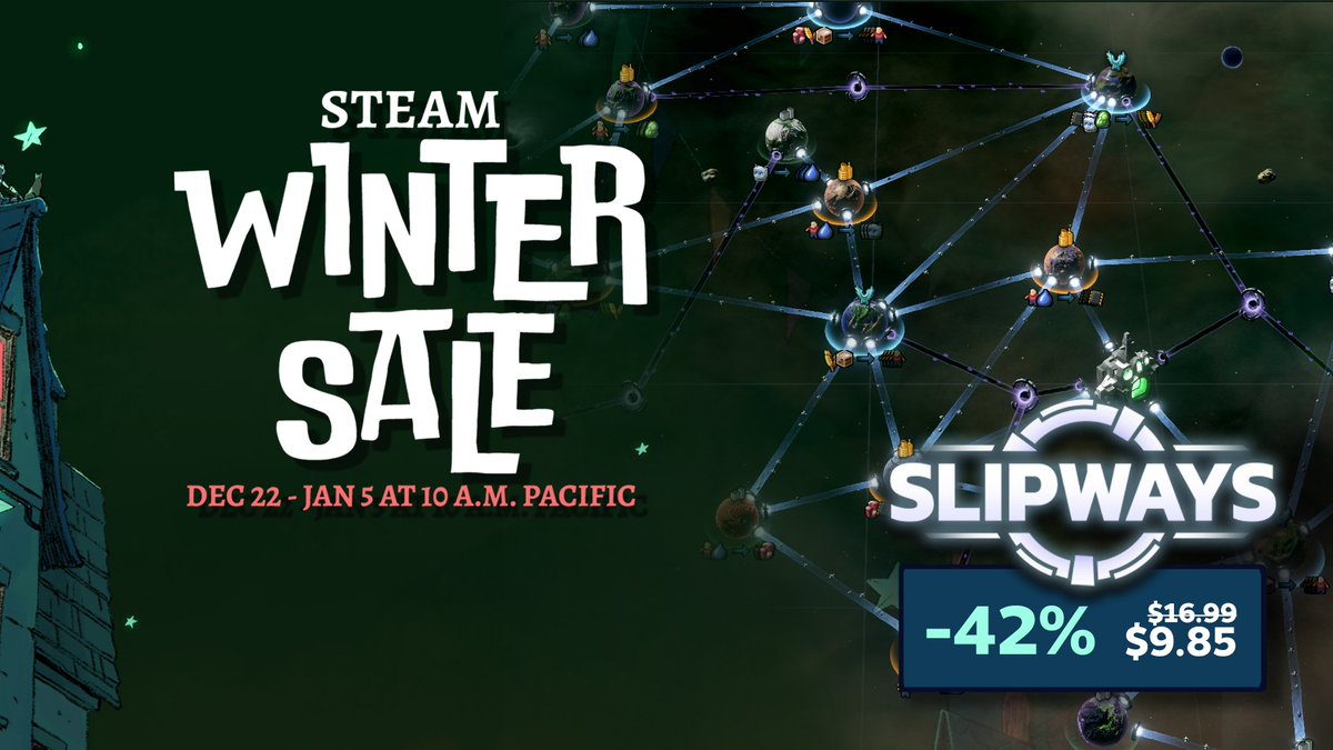 42 might be the answer to life, universe and everything, but it also answers a more important question: 'How many percent is Slipways discounted for the Winter Sale?' Get it here, sub-$10 for the first time on Steam! 💸 store.steampowered.com/app/1264280/Sl… #gamedev #indiedev #indiegame