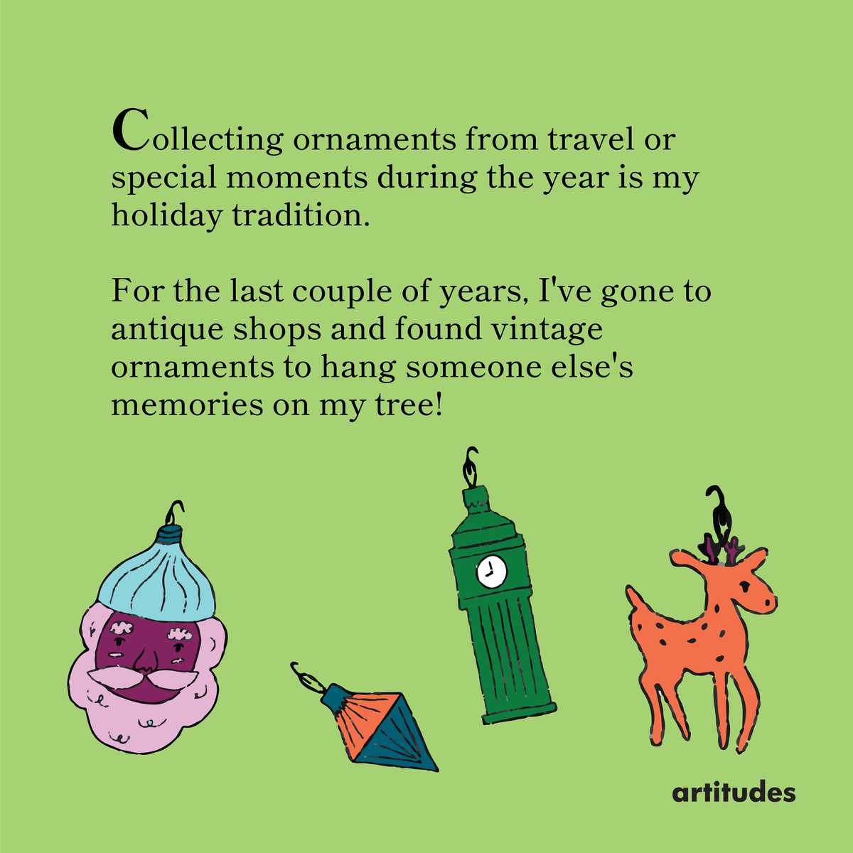 ArtitudesDesign's tweet photo. From vintage ornaments, Christmas horses, and boots filled with gifts and treats! What is your favorite holiday tradition?

#artitudes #holidaytraditions https://t.co/zlmOL5onpk
