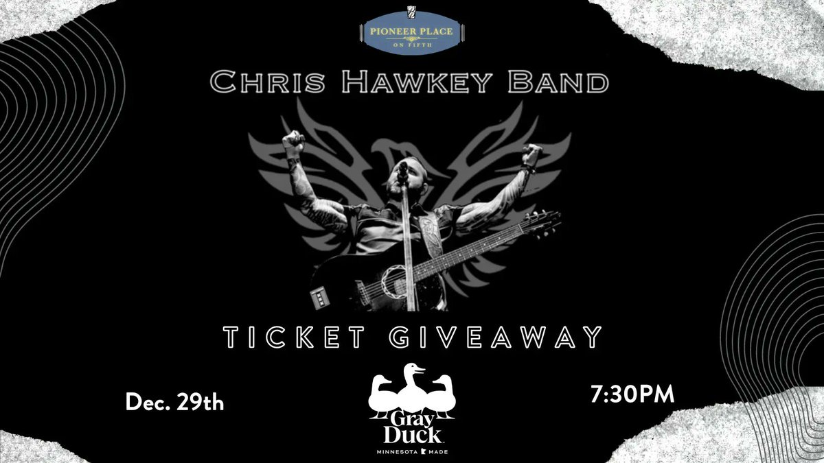 Contest time…This <a href="/chris_hawkey/">Chris Hawkey</a> show is sold out, but we have a way to win your way in! Retweet this post and tag who you would bring. Also include #hawkrocks and we will draw a winner on 12/26.