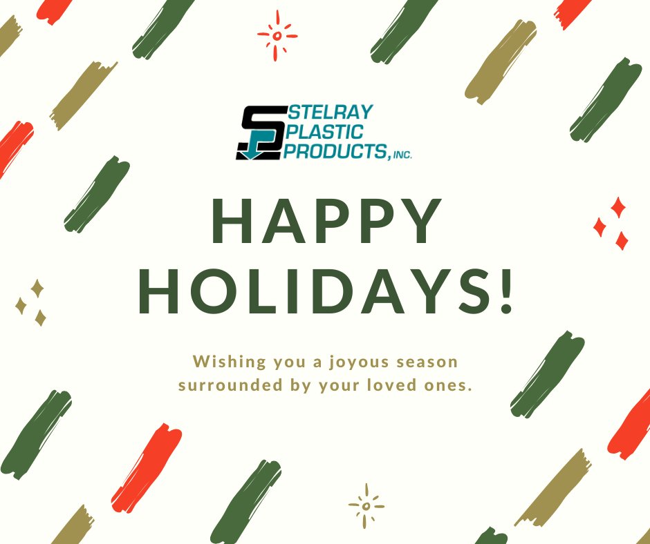 As the holiday season is upon us, Stelray Plastic Products, Inc. sends our warmest wishes your way. May the holiday season bring you good cheer and health throughout the coming year!