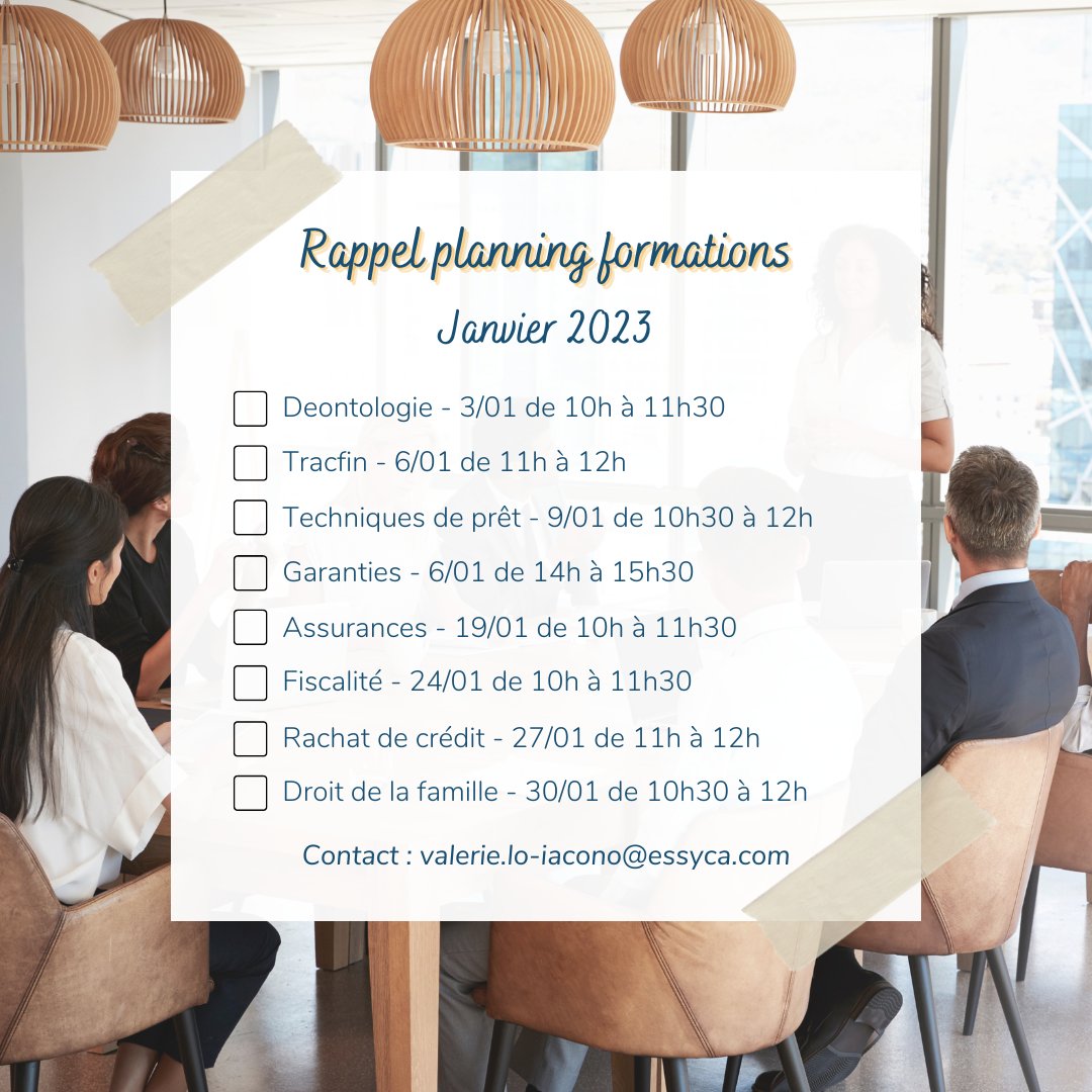 De nouvelles dates de formation sont à prévoir pour Janvier 2023 💫
Pour rejoindre nos classes virtuelles, contactez Valérie LO IACONO : valerie.lo-iacono@essyca.com. 
Plus d’informations sur le site : swll.to/cBzUt
#formations #classevirtuelle #distance #professionnels