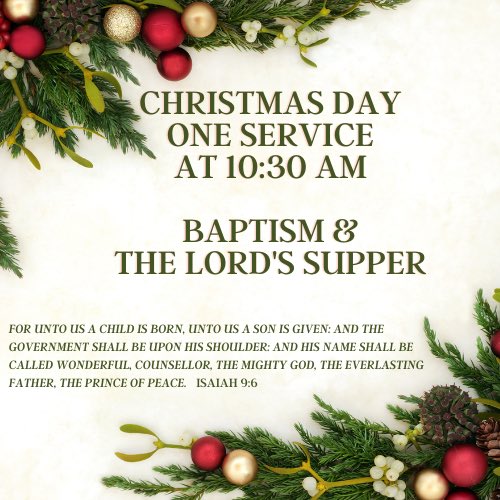 his_vineyard's tweet photo. Christmas Baptism Service
Christmas Day / 12.25.22
10:30 am. If you’d like to be baptized, please bring a change of clothes with you and we will do the rest! https://t.co/0Aweghl2oe