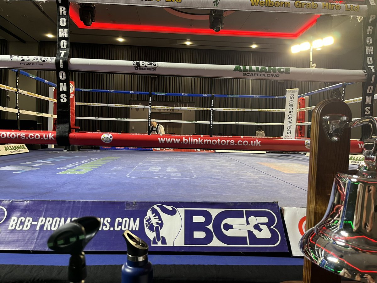 BoothJason's tweet photo. All set up for the @MidlandsBBBofC final show of 2022, nice 5 fight @BCB_Boxing show to finish off a fantastic year doing what I Love. https://t.co/8er33xELGh