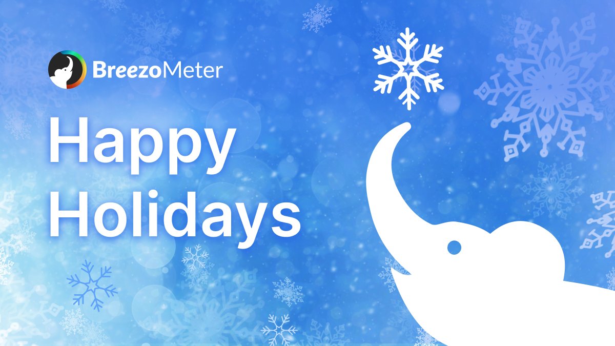 Wishing everyone a very #HappyHolidays from all of us at BreezoMeter! May your holiday season be filled with friends & family and joy & happiness! #AirQuality #breatheeasy #HappyHolidays2022