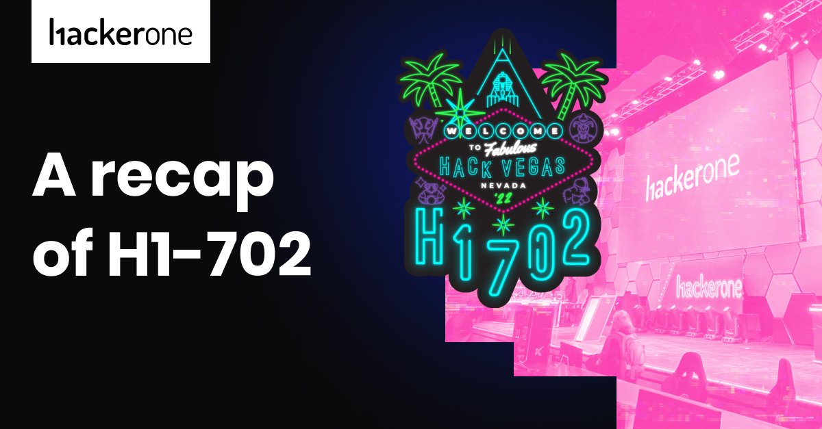 Hacker0x01's tweet photo. This year #H1702 wasn’t just a Live Hacking Event to remember; it was one for the record books! 🙌 Check out our latest community blog post to see the incredible stats from our 2022 Las Vegas event. https://t.co/WyCq3zO63u https://t.co/NEAWbCbrqN