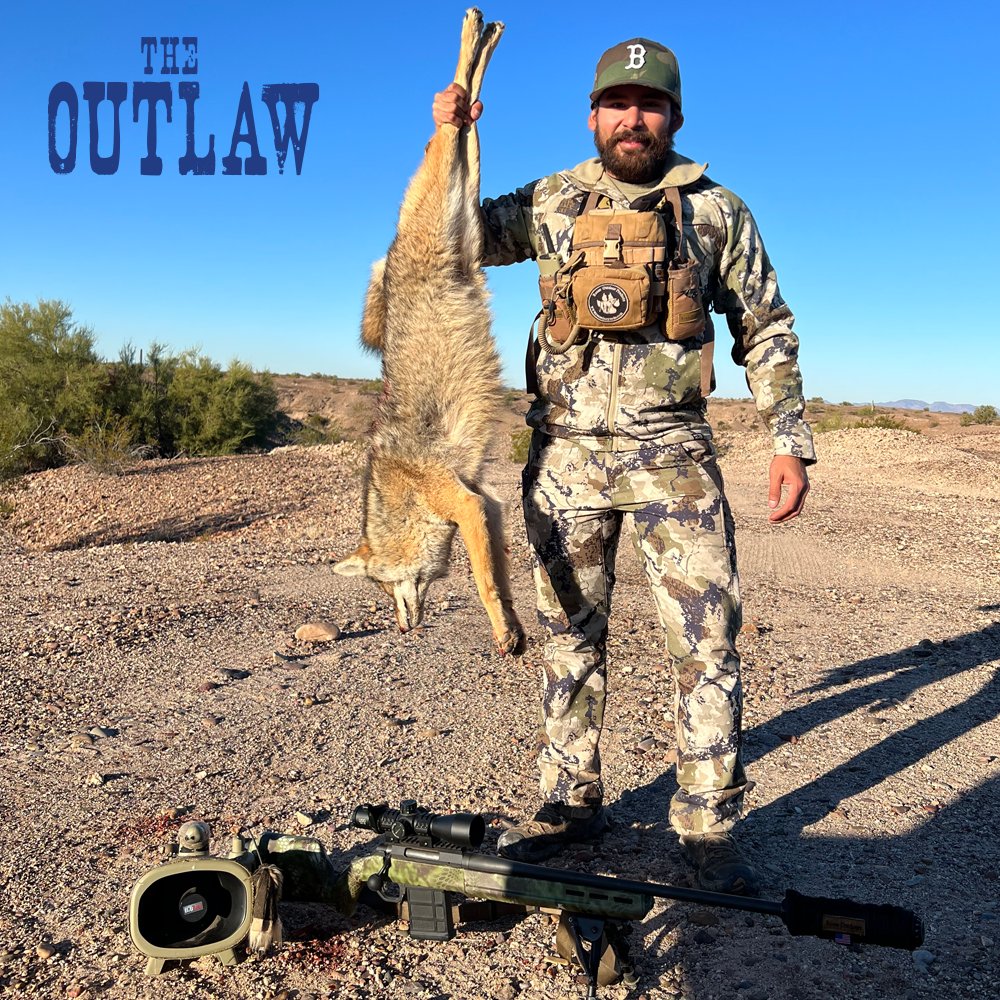 ICOtec1's tweet photo. ICOtec Prostaff Team Arizona - Adam Gutierrez - 12/09/2022

"A huge male southern AZ coyote called in by the Outlaw. Spotted at 300+ yards away, coming in hot. Smoked 10 yards from the Outlaw. Made for an epic stand of the morning. Dead Serious!"

#ArizonaHunting #PredatorControl https://t.co/pDZN81aERe