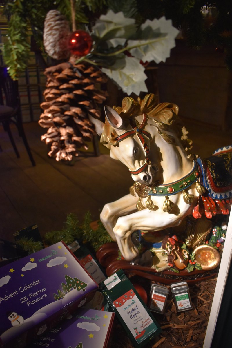 For those of you galloping home for Christmas (or taking a more sedate approach) on #YorkAdvent Day 22 please enjoy this rocking horse from the window of <a href="/HebdenTea/">Hebden Tea Company</a> in Minster Gates. Safe journeys and happy homecomings.