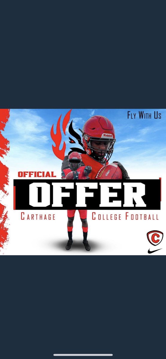 Thankful &amp; blessed to receive my 1st offer from Carthage College! <a href="/Carthage_FB/">Carthage Football</a> <a href="/CoachNeuse/">Bryce Neuse</a> <a href="/PatriotRecruits/">Northside Patriots FB Recruiting</a>