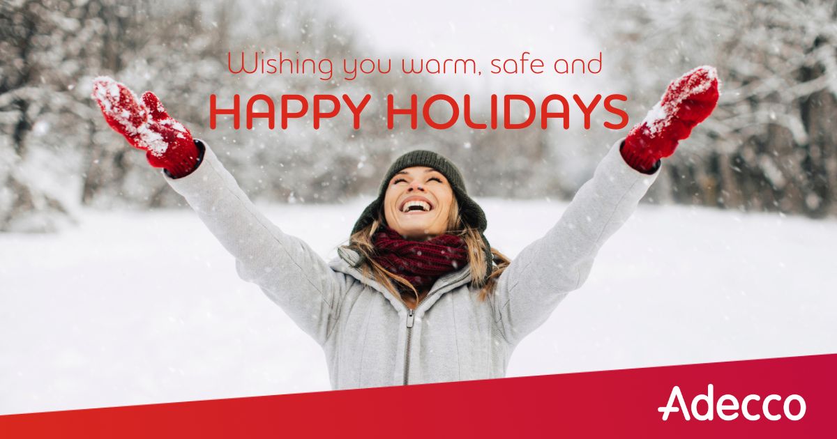 ChristiC1975's tweet photo. Adecco wishes you a happy holiday season and a wonderful New Year!

#AdeccoUSA #HappyHolidays #HappyNewYear https://t.co/o9n8jpNUDB