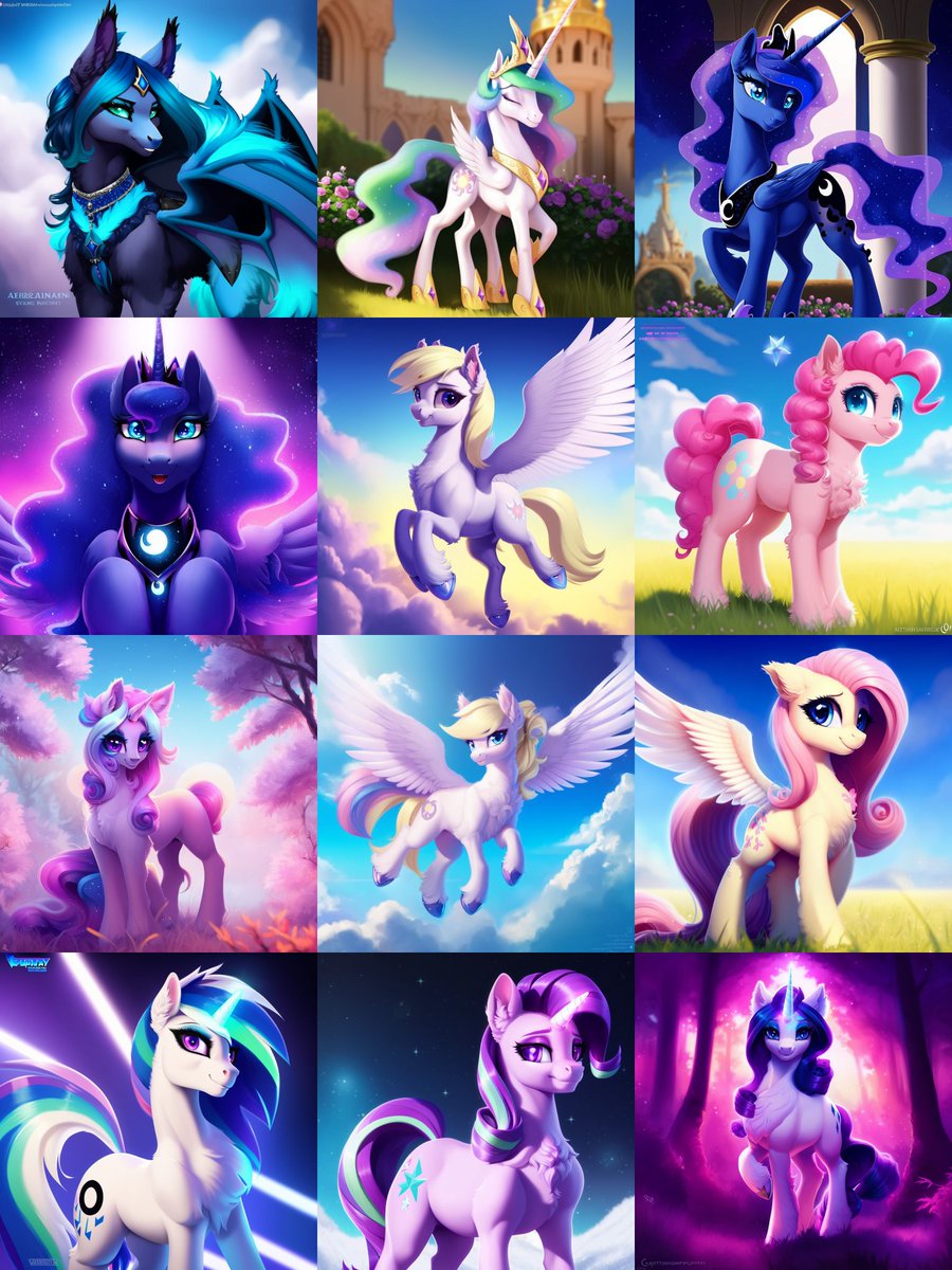 AstraliteHeart's tweet photo. More images from pony diffusion v3 alpha by 
@EpsilonWolf1

#stablediffusion #aiart #aiartist #mlp #stablediffusionart https://t.co/gG1Y3Bqc8d