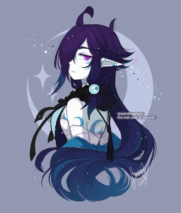  Crescent Moon  A little sketch of my OC Mysth I did some time ago~  #ocart 