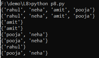 BhaktiAher6's tweet photo. Day 7 of #30DaysOfCode
✅Program for:
✔Read list of marks and print the lowest and highest marks
✔Read tuple of integers from the user and print on screen
✔1) names of all students 2)names of common students 3)students in java but not in js 4)students in js but not in java https://t.co/YFwsfa96xE