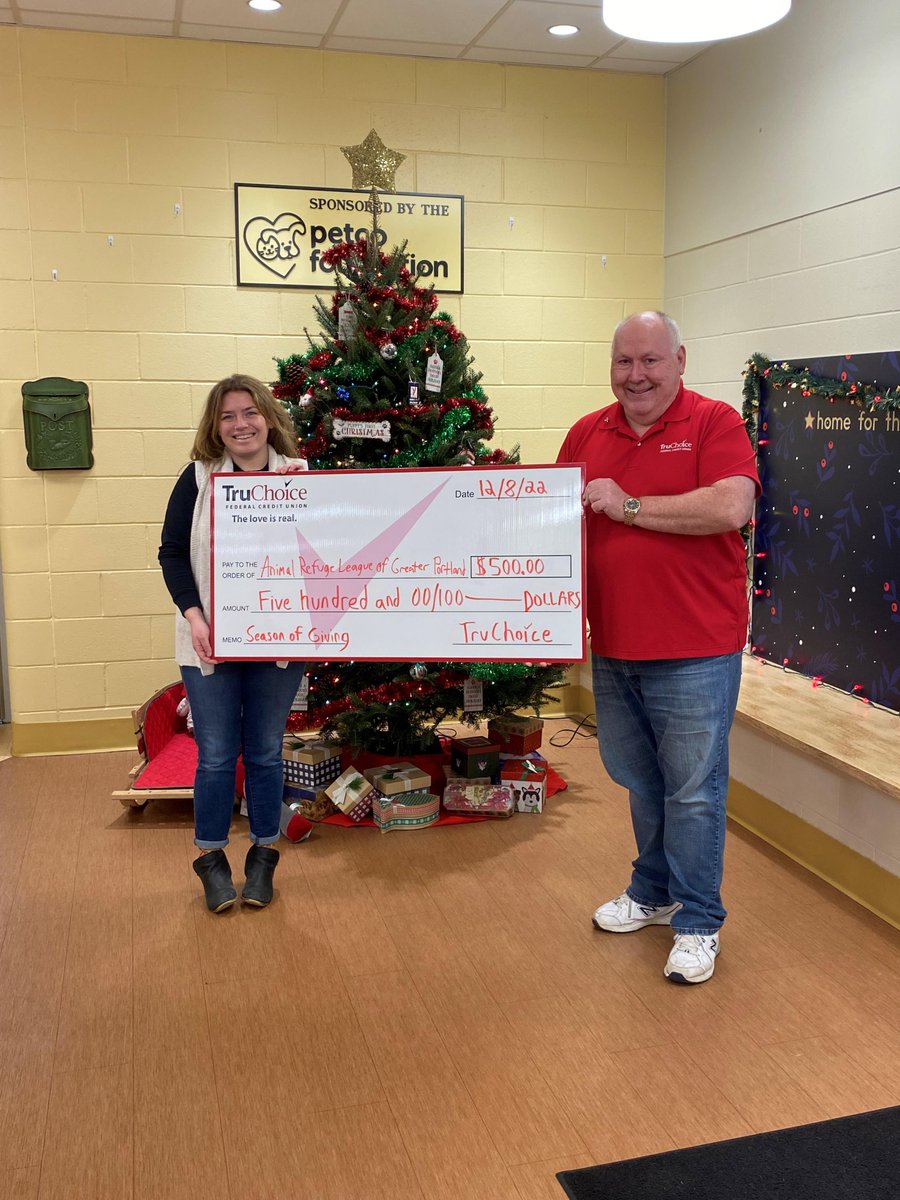 Ray stopped by the Animal Refuge League of Greater Portland to drop off a donation from our employees during our season of giving. The Animal Refuge League provides temporary care and shelter for animals and places as many pets as possible in responsible and caring homes.