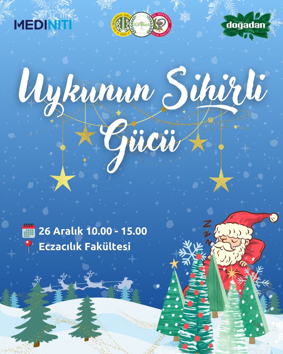 IUPSAint ile yılbaşı ruhunu hissetmeye hazır mısınız? 🎁 ⭐️ 

Verimli uyku hakkında bilgilendirmeler yapacağımız ve ödüllü soru cevap etkinliğimizle sizlere yılbaşı hediyeleri dağıtacağımız 26 Aralık saat 10.00-15.00 arasında A Blok'taki etkinliğimize hepiniz davetlisiniz! 🎊🎅🏻🎄