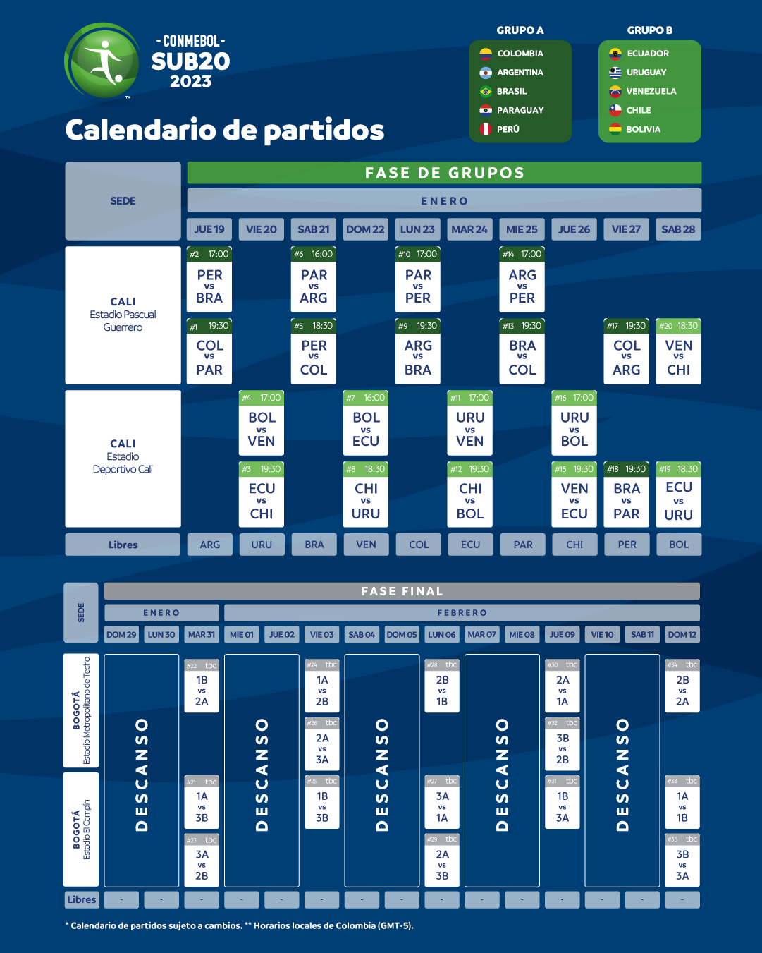 Tabela completa de jogos da Copa América 2019