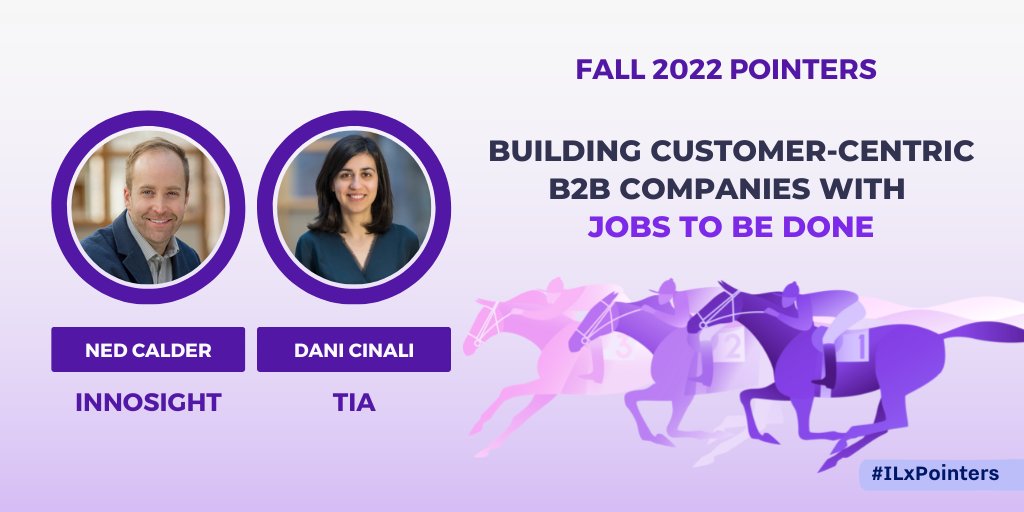 While the jobs-to-be-done method is used in B2C companies, B2B companies have been slower to adopt it. Learn how your org can overcome challenges and deploy this method as Ned Calder of <a href="/InnosightTeam/">Innosight</a> and Dani Cinali of <a href="/Ask_Tia/">Tia</a> share five key principles. hubs.ly/Q01wmr7x0