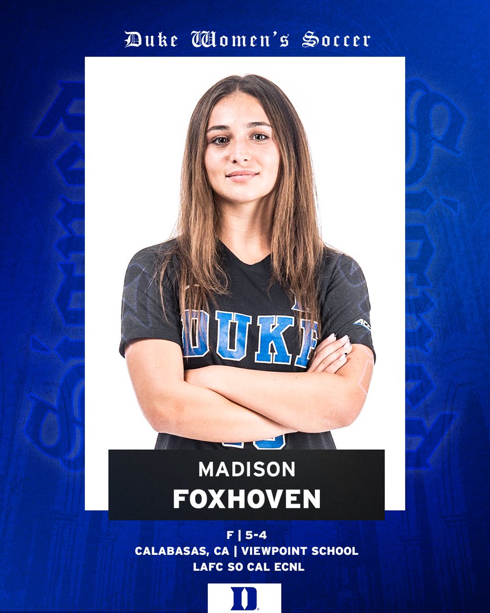 Welcome to Duke, <a href="/madisonfoxhoven/">Madison Foxhoven</a> ‼️🔵😈

#GoDuke