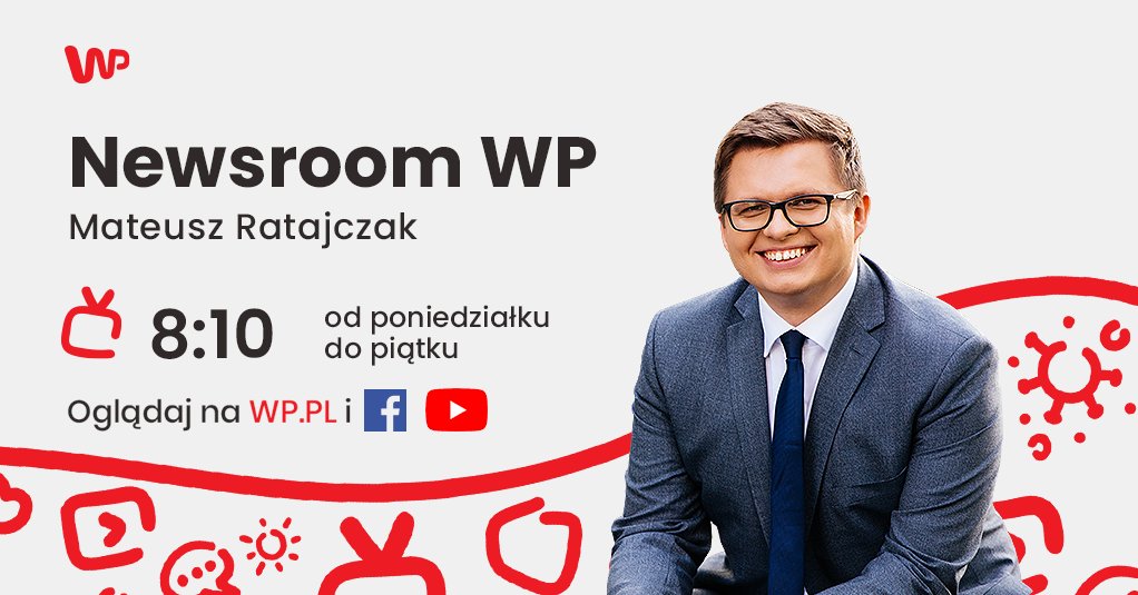 wirtualnapolska's tweet photo. NEWSROOM
⌚8:10⌚📍 @MatRatajczak
Goście:
📍Ks. Wojciech #Stasiewicz, dyrektor Caritas-Spes-Charków
📍@RadekPyffel, socjolog, znawca Chin
📍Dr @grzesiowski_p, ekspert Naczelnej Rady Lekarskiej ds. zagrożeń epidemicznych
📍@MaZaborowski, @GLOBSEC, były red. nacz. @respublicanowa https://t.co/P39wjybflJ