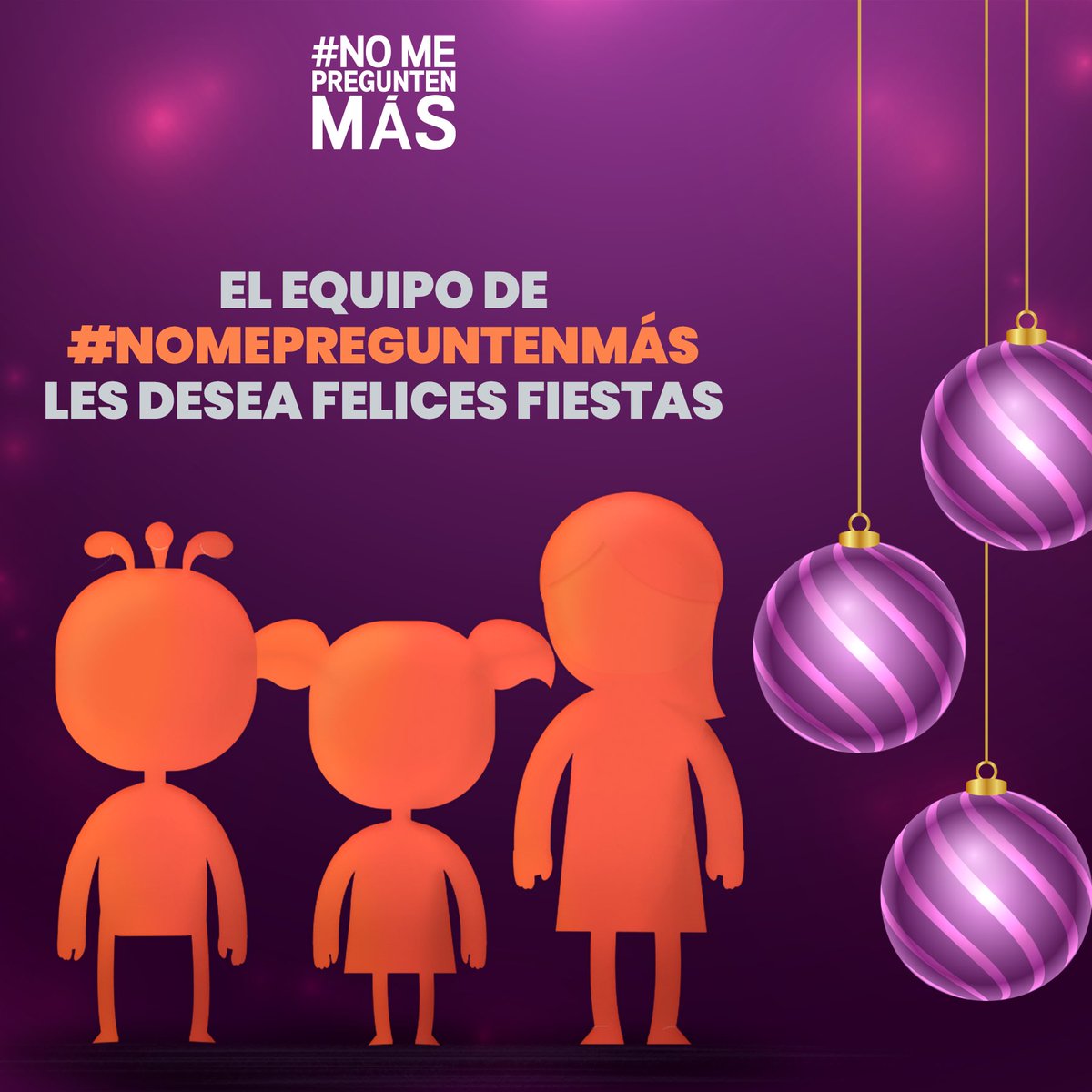 Amor, paz y esperanza son los más sinceros deseos del equipo de #NoMePReguntenMas
Queremos agradecerle a cada uno y una de ustedes por apoyarnos en nuestro trabajo por los niños, niñas, adolescentes y sus familias.