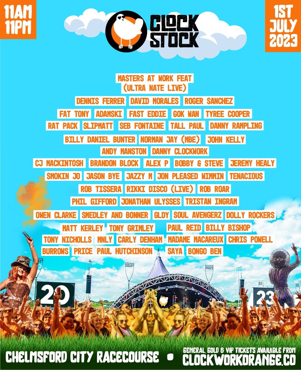 Clockstock returns in 2023 for its 4th instalment. Always one of the highlights of the summer! Massive lineup ⏰🍊🔥