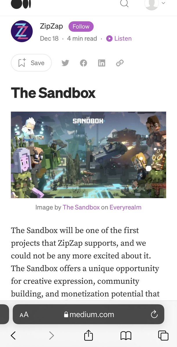 zipzap_web3's tweet photo. The Sandbox - create, share, and monetize your gaming experiences. 

We are thrilled to announce that we will be adding The Sandbox to the ZipZap renting platform. 

Check out our Medium page to learn more about why you should experience the Sandbox through ZipZap #Crypto #nft https://t.co/Ic7FCbBzCD
