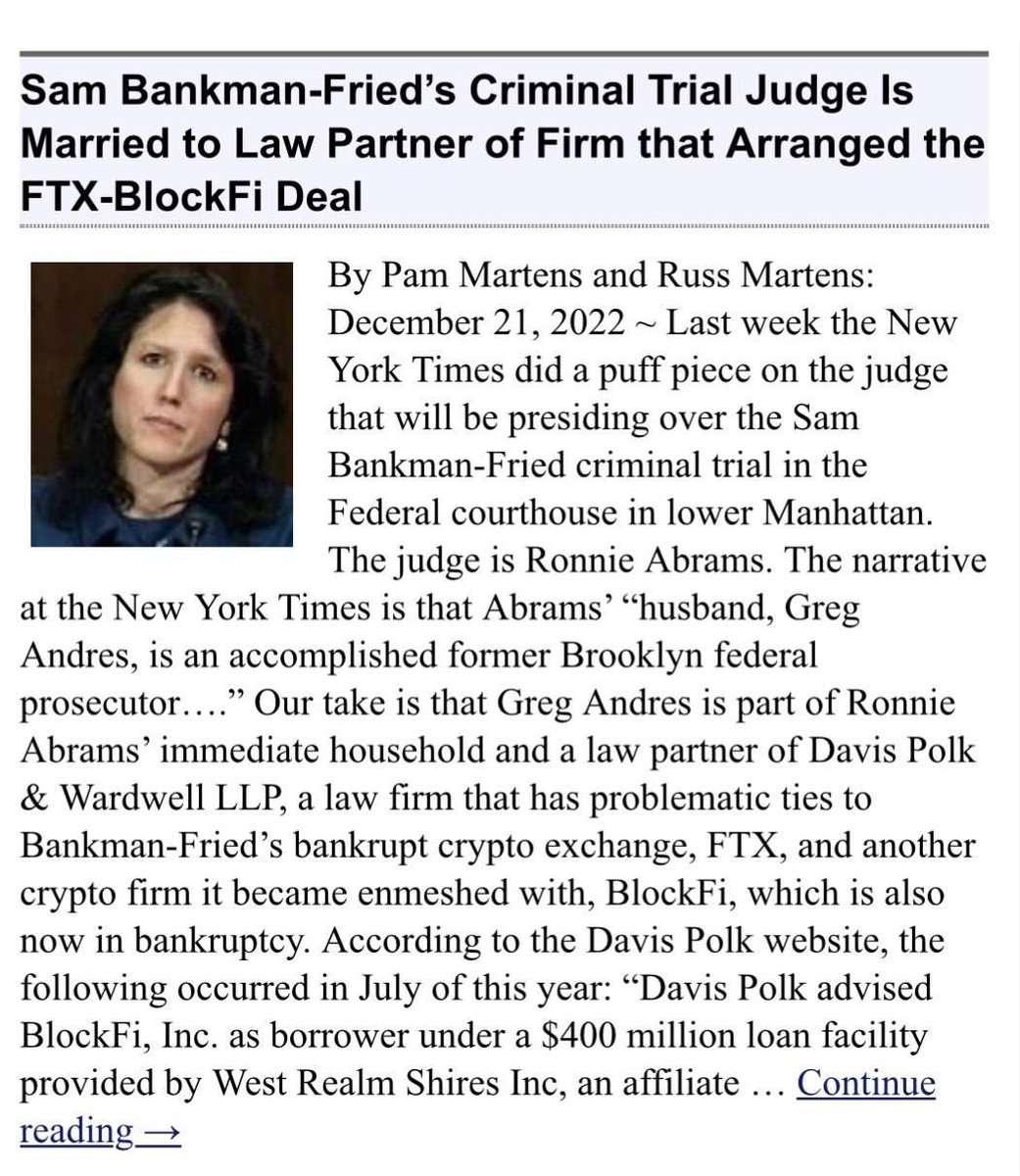 LilMoonLambo's tweet photo. This is the same judge that let SBF out on bail... https://t.co/WXs0xziPFC