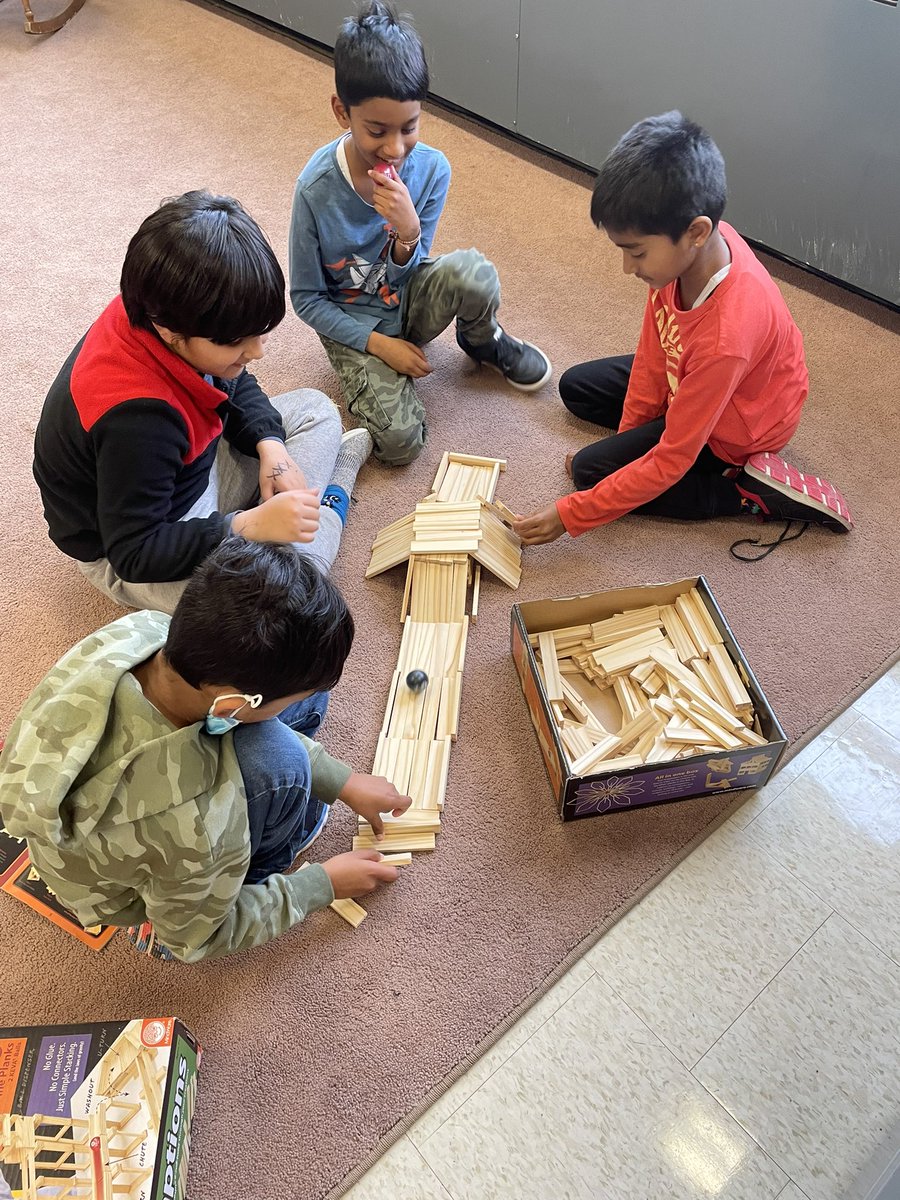 Building with the Keva planks in the Learning Commons!