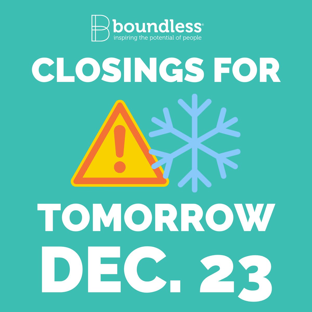 iam_boundless's tweet photo. To our staff, families, and people served, please check our Facebook for more details about tomorrow's closings. https://t.co/zTkGJ7Re25