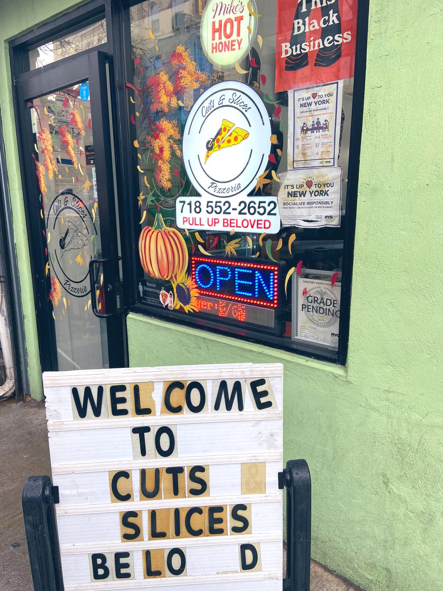 evolve2exist's tweet image. Brooklyn wit it. Had to stop by @CutsSlicesnyc for that oxtail pizza!  🔥🍕 Also tried Curry Shrimp and Chicken Parmesan slices. 😋😋