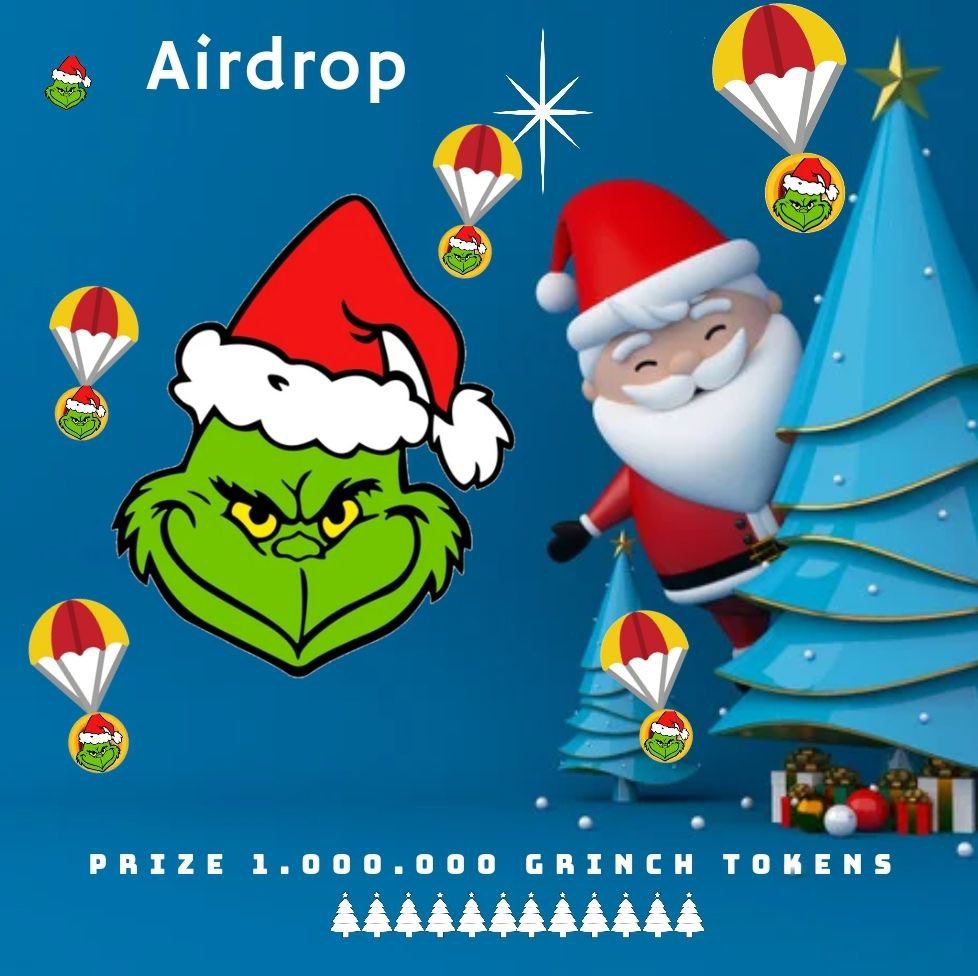 ✨ #Airdrops

Join our airdrop for a 100.000 $GRIN🪂

To win an #Airdrop
1⃣. Join our Telegram: t.me/grinchxxmas
2⃣. Follow our Twitter: mobile.twitter.com/GrinchXxmas

3⃣. Join to verify
t.me/GrinchXmas_Bot

#BSC #BNB  #GrinchXmas #Dogecoin #BSCGems #SantaClaus #ElonMusk