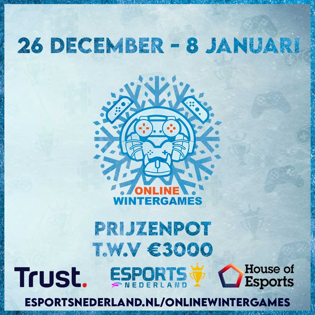 ❄️ De Online Wintergames zijn terug!❄️

Naar jaarlijkse traditie organiseren wij tijdens de kerstperiode de Online Wintergames! Een reeks van online toernooien met een totale waarde van zo'n 3000 euro! Redenen te meer om je in te schrijven! 

🔗EsportsNederland.nl/Onlinewinterga…