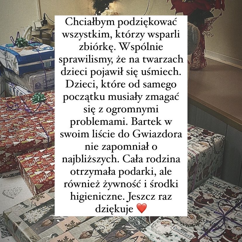Misja udana! Dzieciaki bardzo zadowolone z prezentów. Wczorajszy dzień dał mi dużo do myślenia. Obrazki szczęścia, które pojawiły się na twarzy dziecka i Mamy rodziny są nie do opisania w słowach.