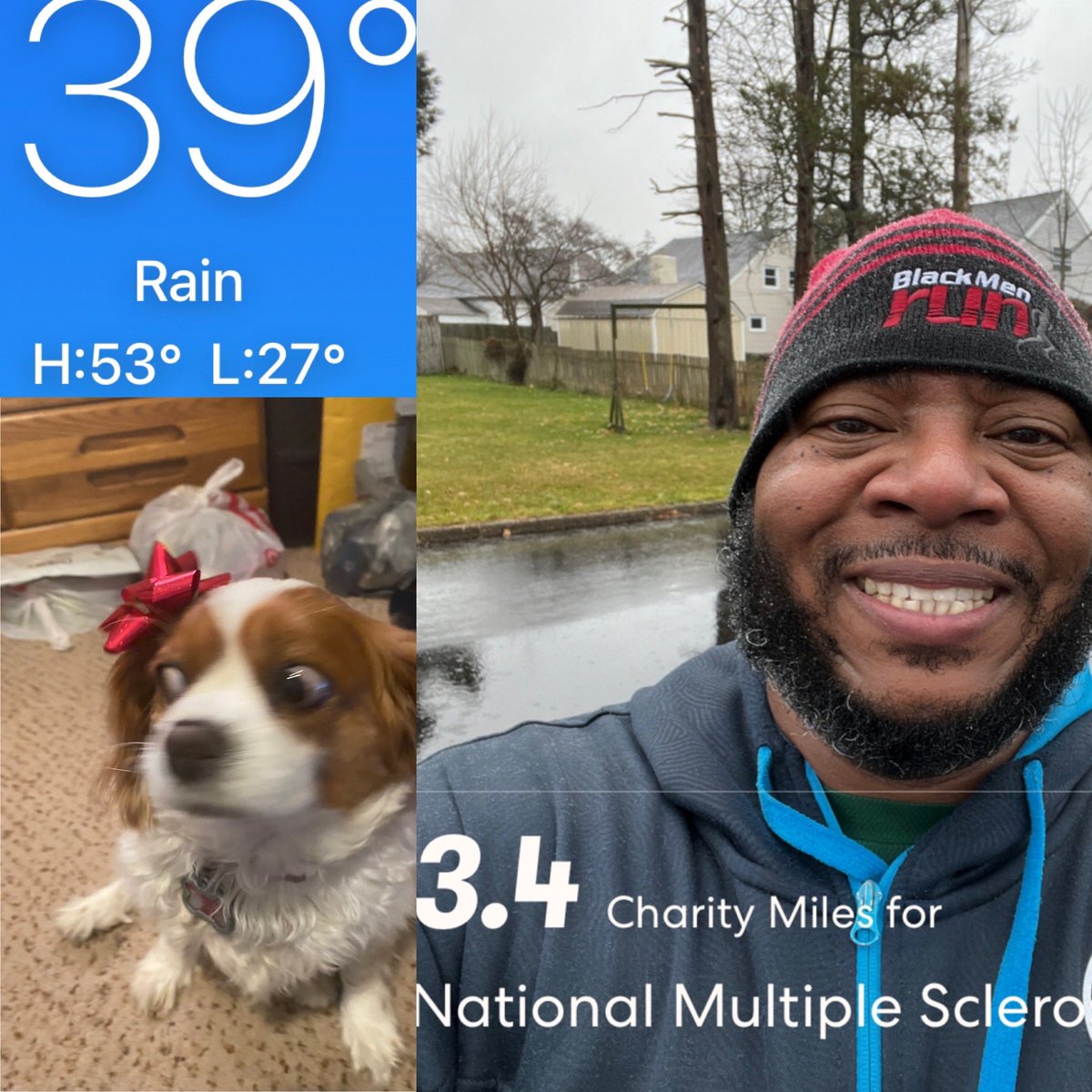 Rainy and cold 5k
Got splashed during the first 1/2mi, guess I had it coming 💦🙄😜
Glad I got outside anyway

#bighomieonthemove #bmrphilly #teamordinary #runforgood